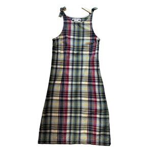 Tommy Hilfiger Dress Womens 2 Red Black Plaid Summer Sleeveless Dress Casual
